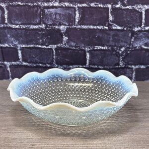 Vintage Anchor Hocking Moonstone Hobnail Opalescent Bowl
